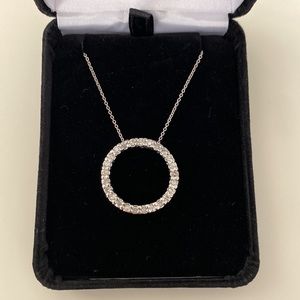 Sterling Silver Diamond Circle Necklace